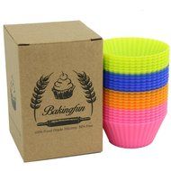 Baking Fun | 24-pack Reusable Food Grade Silicone Baking Mold / Cupcake Liners, Microwave, Oven, Refrigerator,...