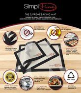 SimpliFine Silicone Baking Mat Set, 3 Different Silicone Baking Mats for Half, Quarter and Small Oven Sheet Sizes... N3