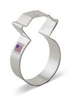 Ann Clark Diamond Ring Cookie Cutter - 3.75 Inches - Tin Plated Steel