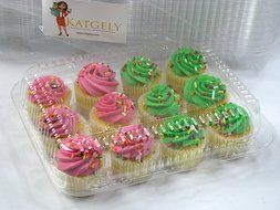 Katgely Mini Cupcake Container for Dozen Mini Cupcakes (Pack of 50)
