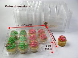 Katgely Mini Cupcake Container for Dozen Mini Cupcakes (Pack of 50) N2