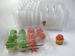 Katgely Mini Cupcake Container for Dozen Mini Cupcakes (Pack of 50) N3