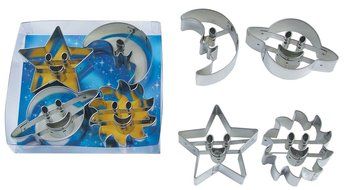 R &amp; M International Super Cute Set of Space Themed Cookie Cutters - Includes Moon, Saturn, Star and Sun Assorted...