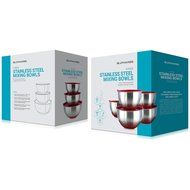 Bl&uuml;mwares 3-Piece Stainless Steel Mixing Bowls with Lids &amp; Non-Skid Rubber Grip Bottoms | Set of 3 N6