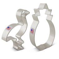 Tropical Cookie Cutter Set - 2 Piece - Flamingo and Pineapple &ndash; Ann Clark &ndash; US Tin Plated Steel