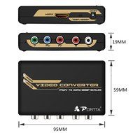 Portta PETRHP YPbPr Component RGB + R/L to HDMI Converter v1.3 support LPCM N12