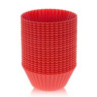 LAVAVIDA Silicone Cupcake Liners Red, 24 Pack Muffin Holders, Resuable and Nonstick Baking Cups, Standard Size...
