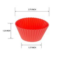 LAVAVIDA Silicone Cupcake Liners Red, 24 Pack Muffin Holders, Resuable and Nonstick Baking Cups, Standard Size... N4