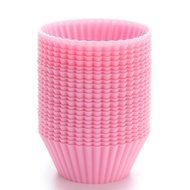 LAVAVIDA Silicone Cupcake Liners Red, 24 Pack Muffin Holders, Resuable and Nonstick Baking Cups, Standard Size... N6