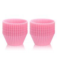 LAVAVIDA Silicone Cupcake Liners Red, 24 Pack Muffin Holders, Resuable and Nonstick Baking Cups, Standard Size... N8