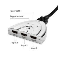 HDMI Cable, Kinps&reg;3 Port HDMI Switch HDMI Splitter High Speed HDMI Cable with Braided Pigtail Cable Supports 3D... N2
