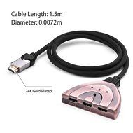 HDMI Cable, Kinps&reg;3 Port HDMI Switch HDMI Splitter High Speed HDMI Cable with Braided Pigtail Cable Supports 3D... N10