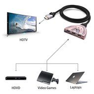 HDMI Cable, Kinps&reg;3 Port HDMI Switch HDMI Splitter High Speed HDMI Cable with Braided Pigtail Cable Supports 3D... N12