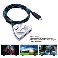 HDMI Cable, Kinps&reg;3 Port HDMI Switch HDMI Splitter High Speed HDMI Cable with Braided Pigtail Cable Supports 3D... N19