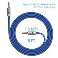 Sentey Audio Cable 1.5 Meter 5ft Stereo 3.5mm Male to Male Aux Cable (Blue) Ls-6612 N2