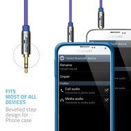 Sentey Audio Cable 1.5 Meter 5ft Stereo 3.5mm Male to Male Aux Cable (Blue) Ls-6612 N3