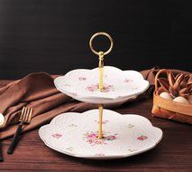 Jusalpha Elegant Embossed Porcelain 3-tier Cake Stand/ Cupcake Stand/ Tea Party Pastry Serving platter in Gift... N7