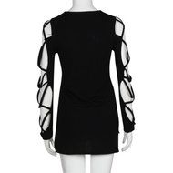 AIMTOPPY Fashion Women Casual Shirts Tops Club Sexy Hollow Sleeve Shirt Blouse (S, Red) N9