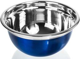 4 Pc Chef Quality Stainless Steel Mixing Bowls - Blue Serving Prep Bowls or Mixing Bowl Set w/ Flat Rim &amp; Base N4