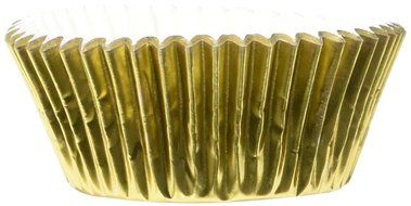 Fox Run Brands Gold Foil Baking Cups, 32 Standard Cups with Grease-resistant Lining - 3 inches x 1.25 inches