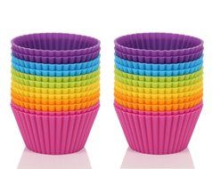 Mango Spot Silicone Baking Cups , Cupcake Liners , Truffle Cups - 12 Pack, 6 Colors N8