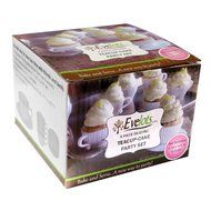 Evelots 8 Silicone Piece Afternoon Tea Cupcakes Set, Baking Supplies, White N6
