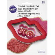 Wilton 2 Piece Cushioned Grip Lips with &quot;XO&quot; Cookie Cutter Set, Multicolor