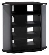 Bush Furniture Visions Corner TV Stand, Black/Silver