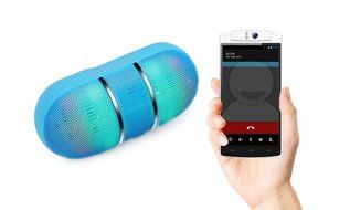 Kocaso Portable LED Rainbow Bluetooth Wireless Speaker With Hands Free Calling (Blue)