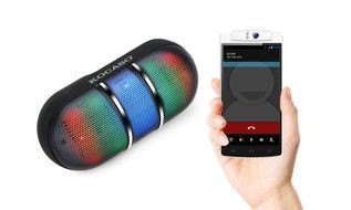 Kocaso Portable LED Rainbow Bluetooth Wireless Speaker With Hands Free Calling (Blue) N7