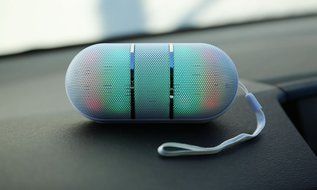 Kocaso Portable LED Rainbow Bluetooth Wireless Speaker With Hands Free Calling (Blue) N11