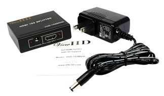ViewHD 2 Port 1x2 Powered HDMI Mini Splitter for 1080P &amp; 3D | Model: VHD-1X2MN3D N3