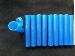 10 PACK KING SIZE DARK BLUE SNAP TOP DOOB J TUBE, MEDICINE STORAGE CONTAINERS N2