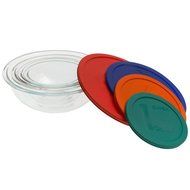 Paksh Novelty Pyrex Clear Glass Bowls with Lids (Set of 8) N5