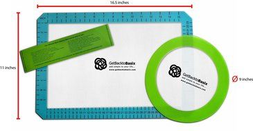 SILICONE BAKING MAT SET COOLING RACK ACCESSORY - 1 Rectangular (Half Sheet 16.5&quot; x 11 5/8&quot;) /1 Round (9&quot; Perfect... N4