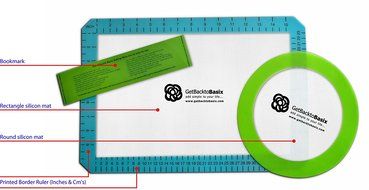 SILICONE BAKING MAT SET COOLING RACK ACCESSORY - 1 Rectangular (Half Sheet 16.5&quot; x 11 5/8&quot;) /1 Round (9&quot; Perfect... N6