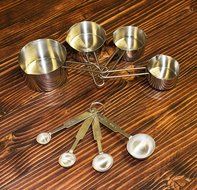 2dayShip Stainless Steel Mixing Bowls 1.5, 3, 4, and 5 Quart and Measuring Cup and Spoon Sets, Set of 6 N7
