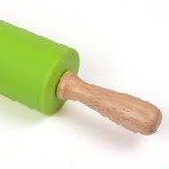 KLOUD City&reg; Wooden Handle Silicone Home Kitchen Cake Rolling Pin (Random color 11.75 inch) N2