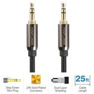 FosPower [25ft] 3.5mm Male to 3.5mm Male [AUX] Stereo Audio Cable - Step Down Design Auxiliary Cable for iPhone... N2
