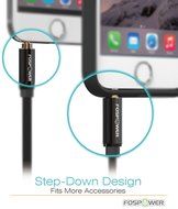 FosPower [25ft] 3.5mm Male to 3.5mm Male [AUX] Stereo Audio Cable - Step Down Design Auxiliary Cable for iPhone... N3
