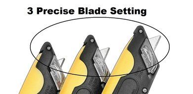 Modern Box Cutter, 3 blade depth setting , Squeeze Trigger and Edge Guides, Holster, Lanyard, Extra Blade - 1000... N2