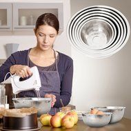 Heavy Duty Stainless Steel Mixing Bowls &ndash; Set of 6 Different Sizes - by Product Stop N4