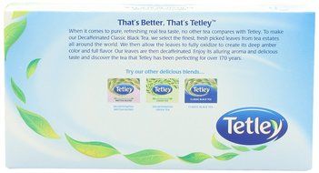 Tetley Naturally Decaffeinated Classic Blend, 72-Count Tea Bags (Pack of 6) N2