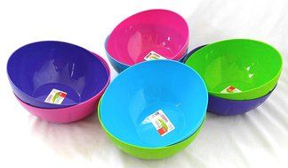 Set of 8 Click Home Design Large Serving and Mixing Bowls (4 different colors) N2