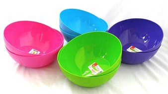 Set of 8 Click Home Design Large Serving and Mixing Bowls (4 different colors) N5