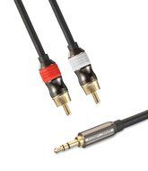 FosPower [10ft] 3.5mm Male to 2-Male RCA [Left / Right] Stereo Audio Cable - Step Down Design Adapter Cable for... N2