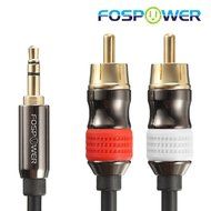 FosPower [10ft] 3.5mm Male to 2-Male RCA [Left / Right] Stereo Audio Cable - Step Down Design Adapter Cable for... N3