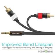 FosPower [10ft] 3.5mm Male to 2-Male RCA [Left / Right] Stereo Audio Cable - Step Down Design Adapter Cable for... N7
