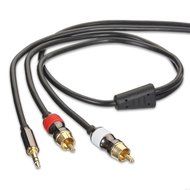 FosPower [10ft] 3.5mm Male to 2-Male RCA [Left / Right] Stereo Audio Cable - Step Down Design Adapter Cable for... N9