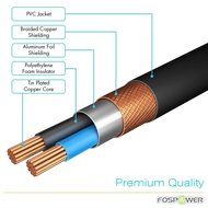 FosPower [10ft] 3.5mm Male to 2-Male RCA [Left / Right] Stereo Audio Cable - Step Down Design Adapter Cable for... N14